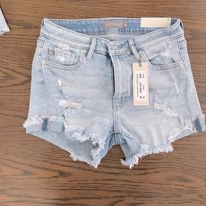 NWT, Brand: JUSTUSA, distressed cutoff shorts,  Size: Medium, Color: Light Wash